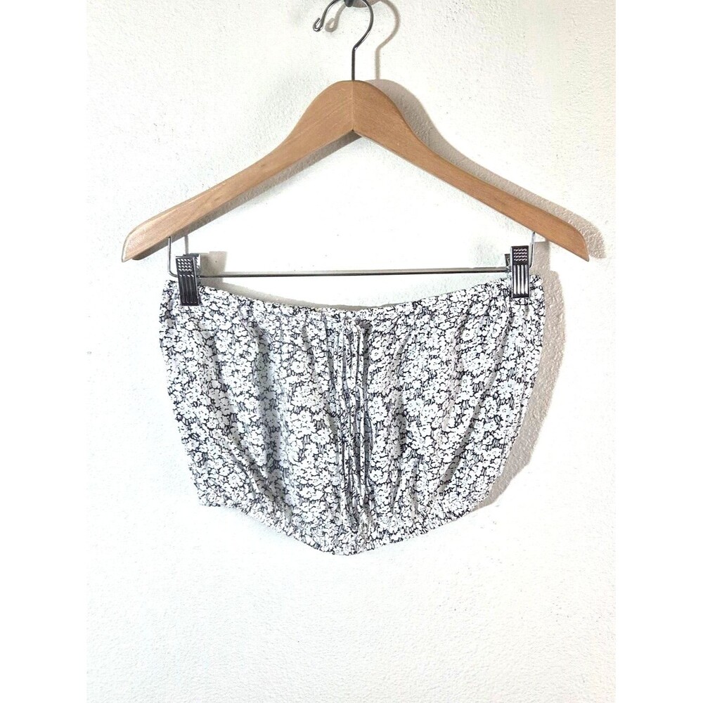 Volcom Bae Bae Doll Tube Top Womens XS Black White Floral Strapless NWT Boho